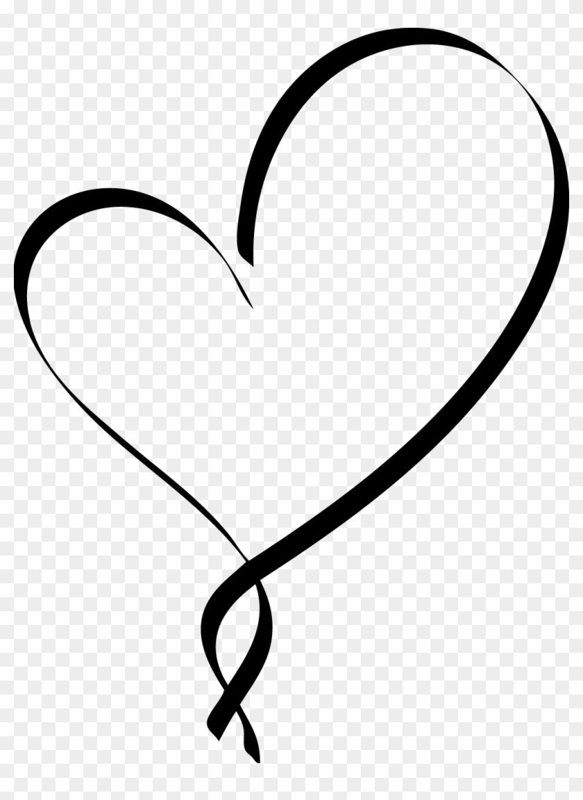 Heart Clipart Script - Black Heart Outline #97033