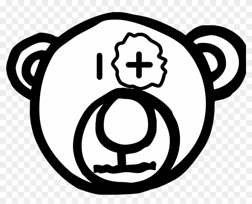 Mcol Teddy Bear Black White Line Art - Clip Art #97039