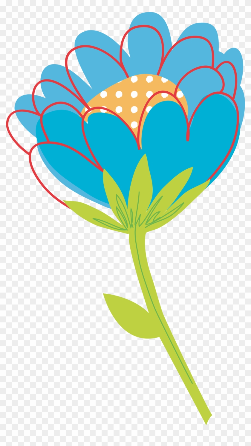 Blue Flower Clipart Big Flower - Flower Vector Png Png #97105