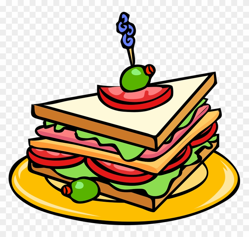 Party Food Clipart Sandwich Food Cheese Free Vector - Food Clipart #97122