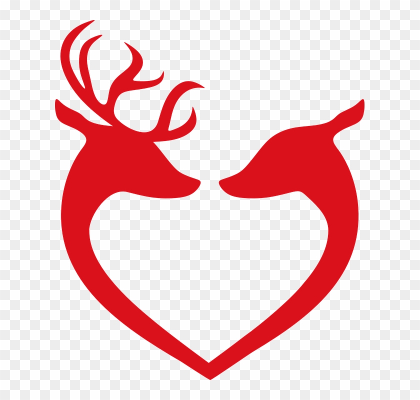 Reindeer Love Christmas Decoration Deer Decorative - Couple Stencil #97359