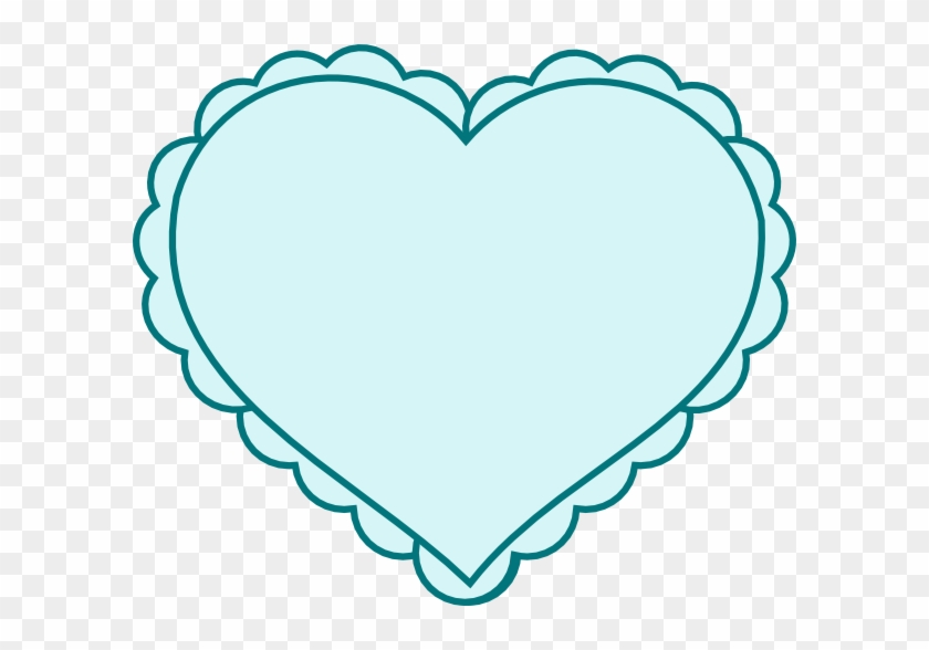 Teal Heart With Lace Outline Clip Art At Clker - Heart With Pearls Outline #97454