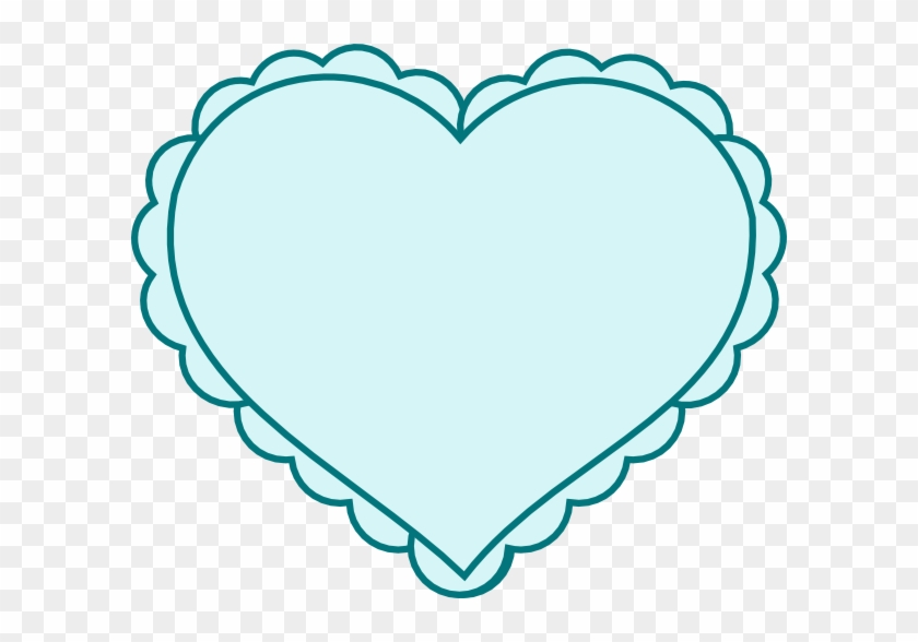 Download Teal Heart With Lace Outline Clip Art At Clker Heart With Pearls Outline Free Transparent Png Clipart Images Download