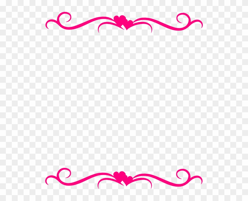 Pink Hearts Top Bottom Border Clip Art At Clker - Border Top And Bottom #97751