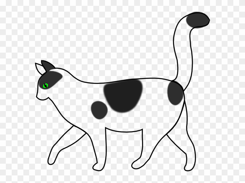 Free Vector White Cat Walking Clip Art - Cat Clip Art Black #97908