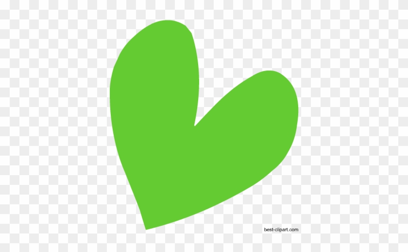 Heart In Green Color, Free Clip Art Image - Green #97998