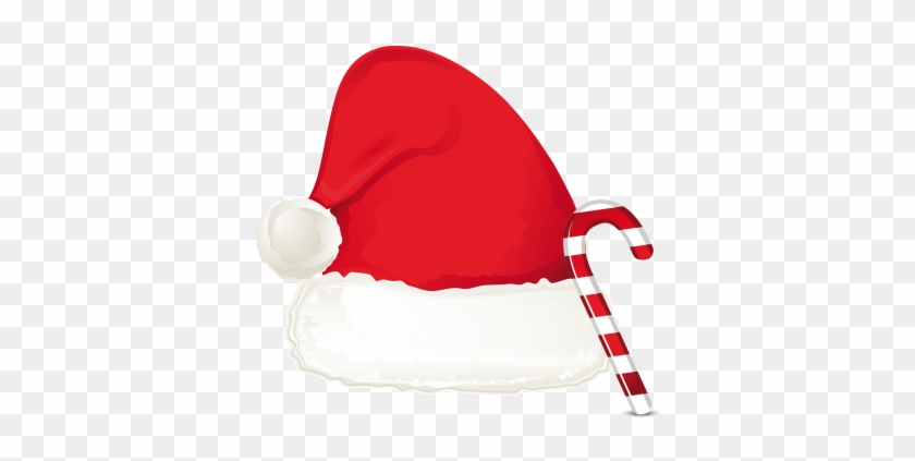 Santa Hat Cartoon Clip Art At Vector Clip Art Image - Santa Hat And Candy Cane #98027