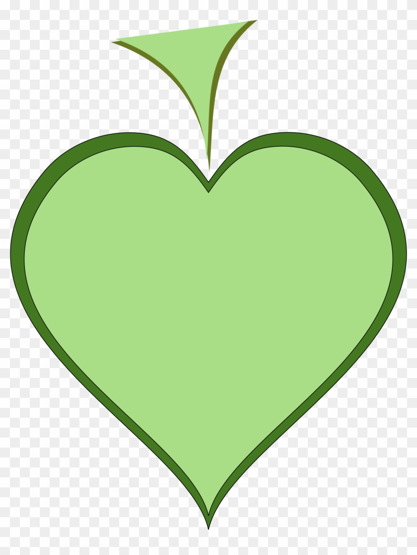 Cartoon Green Clipart - Clip Art Thick Heart #98062