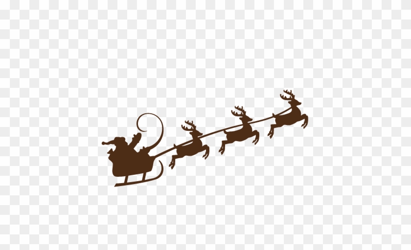 Reindeer Pulling Santa Svg Cutting Files For Scrapbooking - Santa And Reindeer Svg #98142