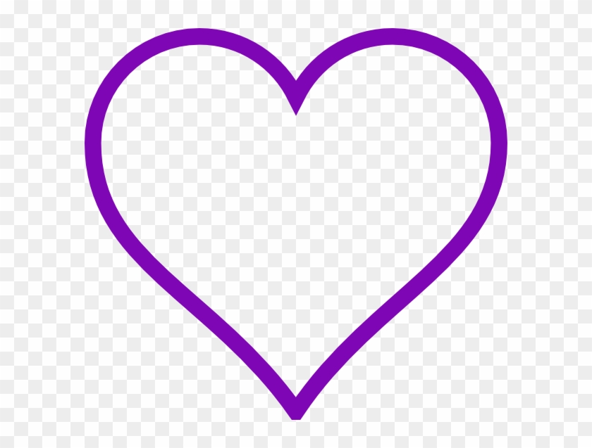 Purple Heart Outline Clip Art At Clker - Heart Clipart Black And White #98354