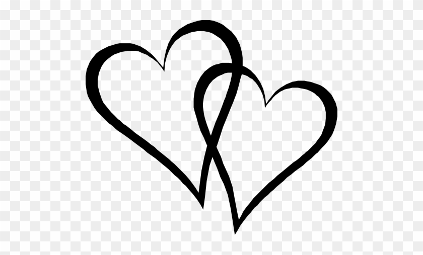 Two Elongated Hearts - Clip Art #98360