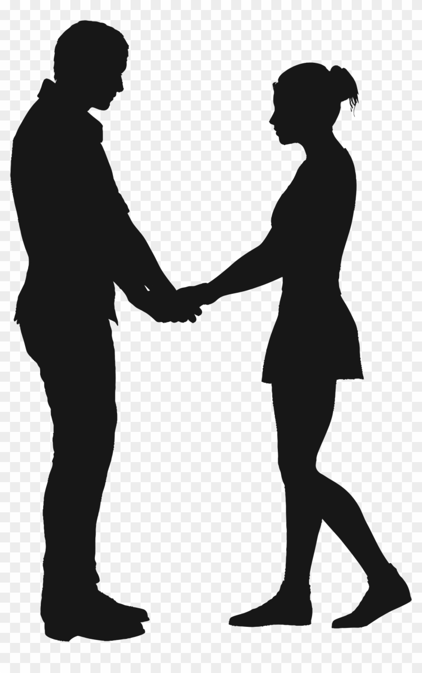 Couples Silhouette Clip Art 13 - Boy And Girl Holding Hands Silhouette #98495