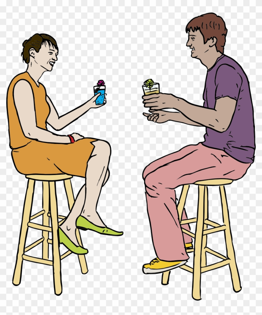 Couple Having Drinks - Drinking In Bar Png #98516