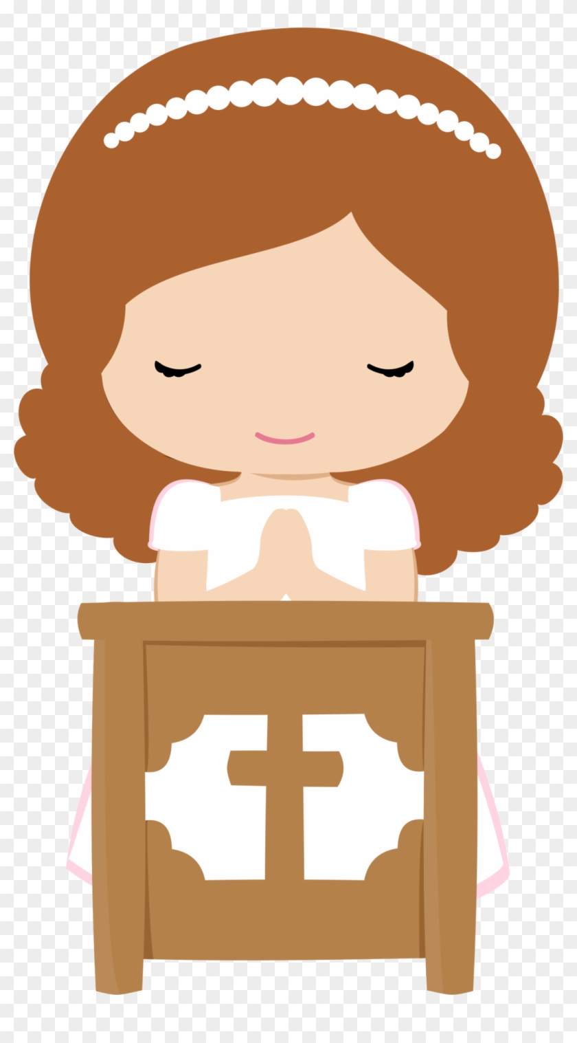 Girls In Their First Communion Clip Art - First Communion Girl Clipart #98523