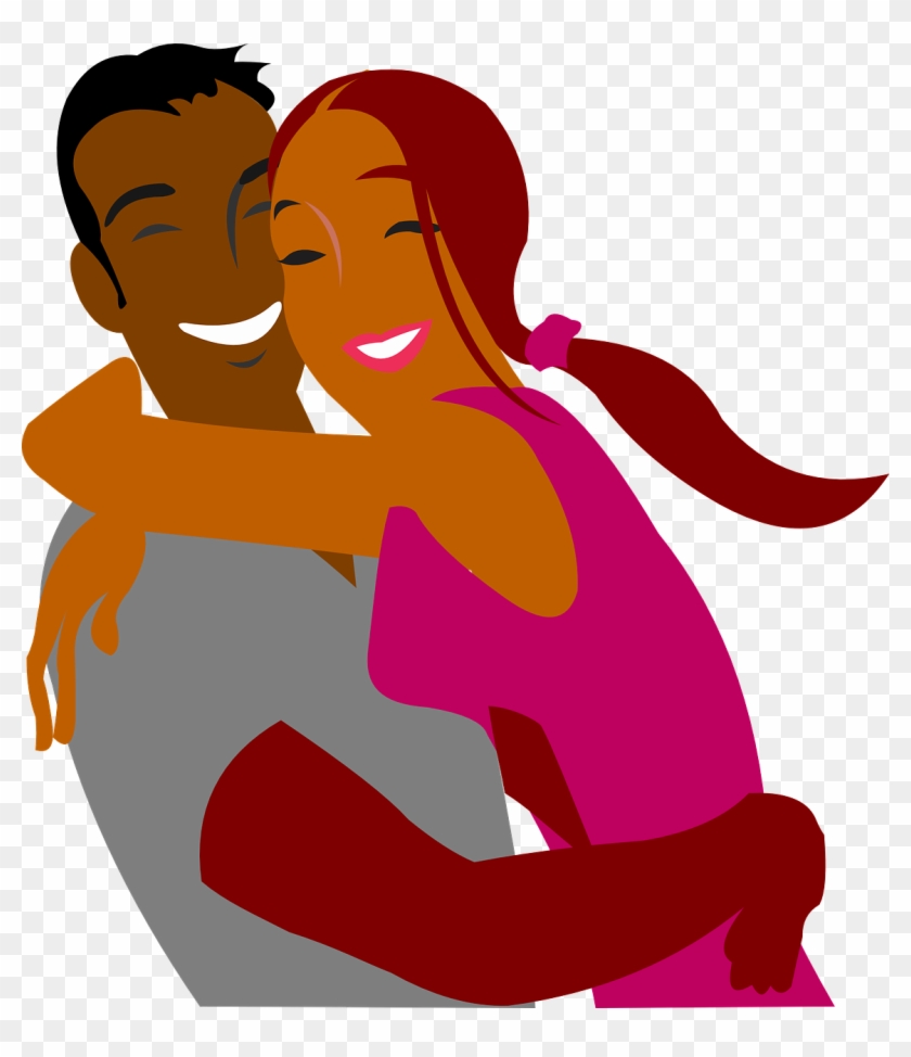 Black Couples Cliparts - Couple Hugging Clipart #98621