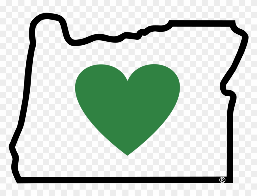 Oregon Cliparts - Oregon Outline With Heart #98650