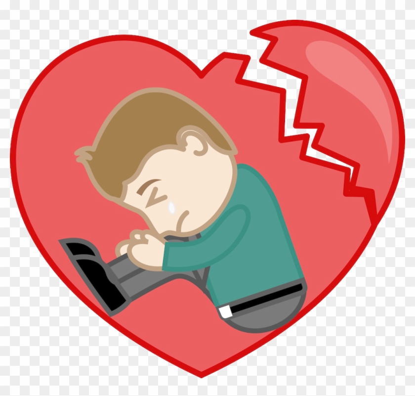 Broken Heart Sadness Drawing Clip Art - Heart Crying #98890