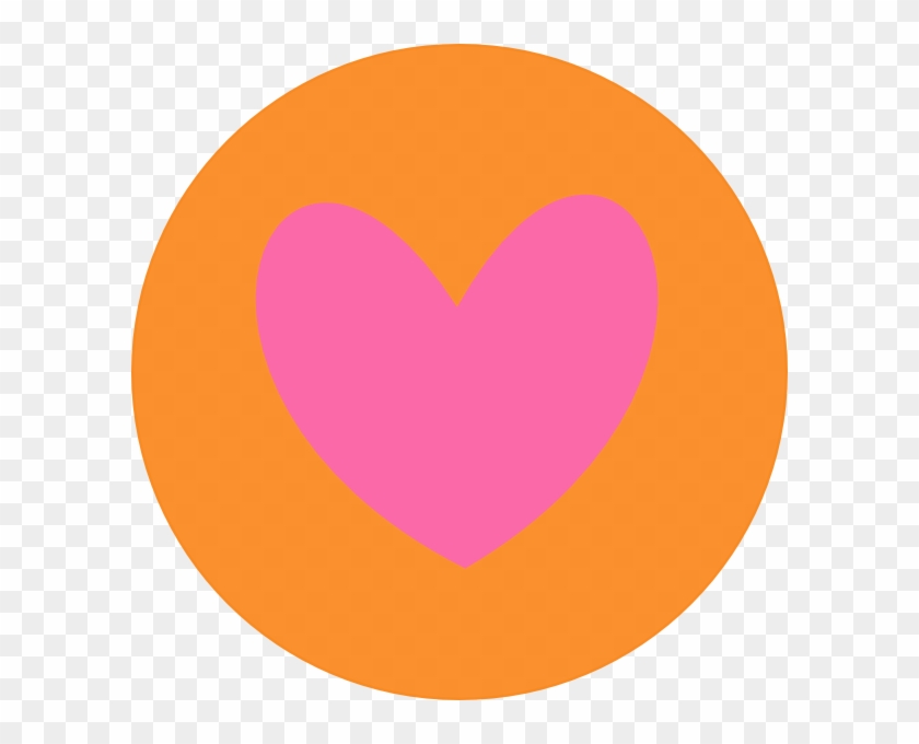 Heart In Circle Orange Clip Art At Clker - Orange And Pink Heart #98942