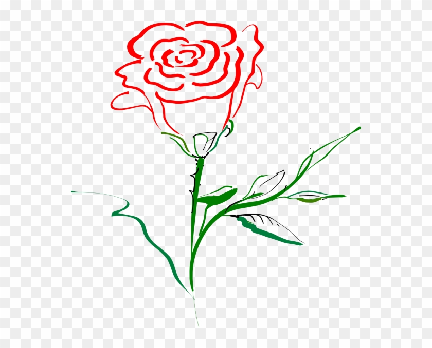 Rose Outline Clip Art At Clkercom Vector Online Royalty - Rose Clip Art #99018