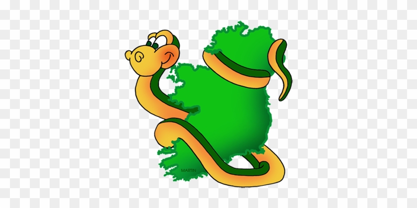 Map Of Ireland With Snake - Map Of Ireland #99124