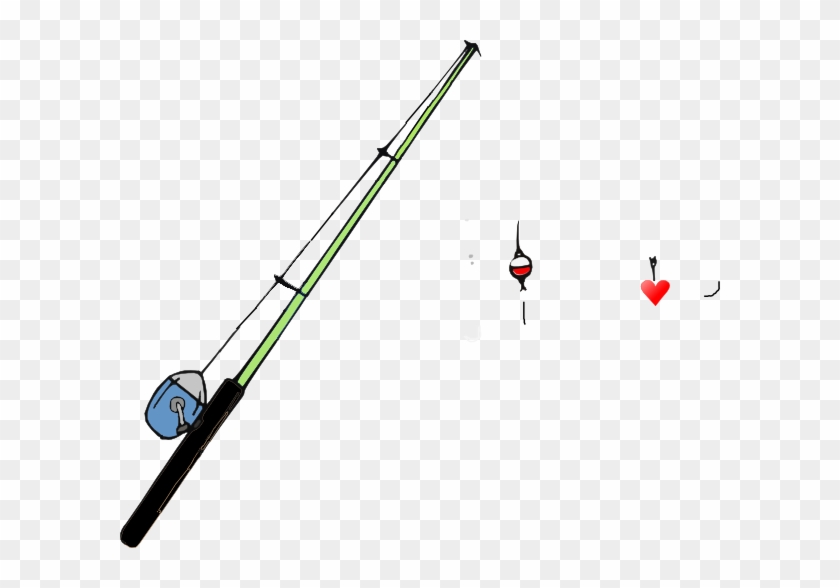 Fishing Pole Heart Clip Art - Fishing Rod Transparent Background #99276