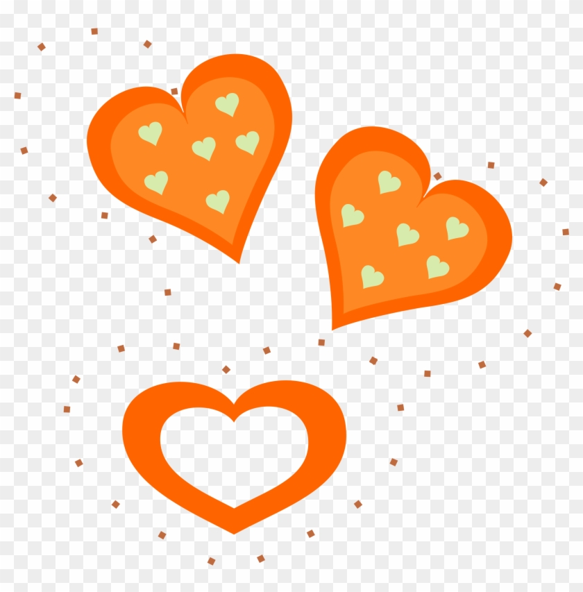 Orange Clipart Heart - Orange Hearts Clipart #99284