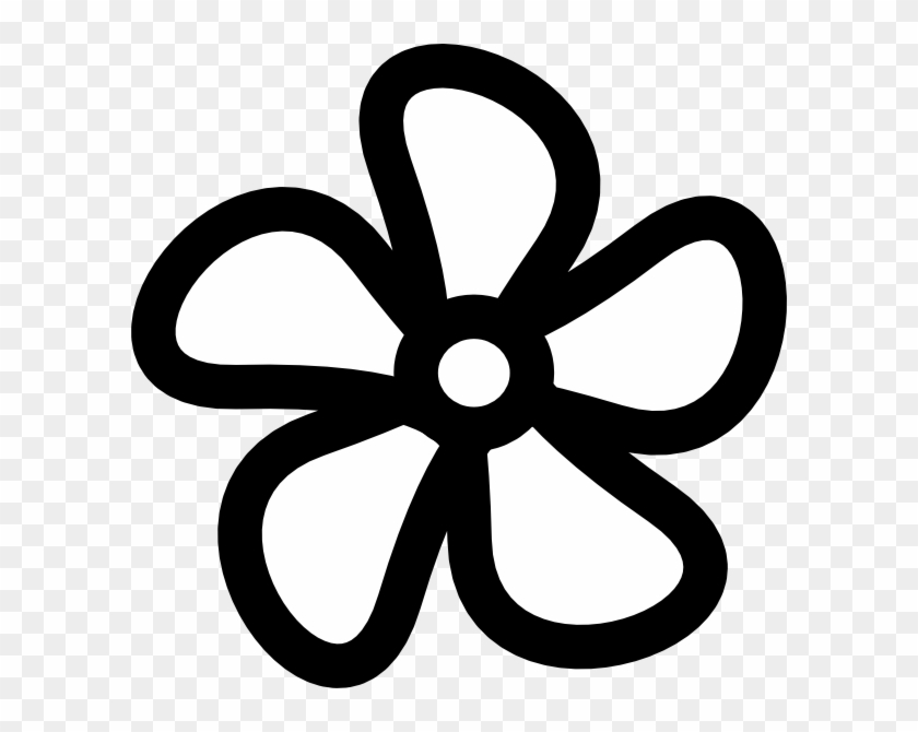 Flower Clip Art - Flower Clipart Black And White Outline #99395