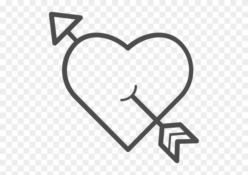 An Arrow Through Heart Icon - Heart With An Arrow Through #99669