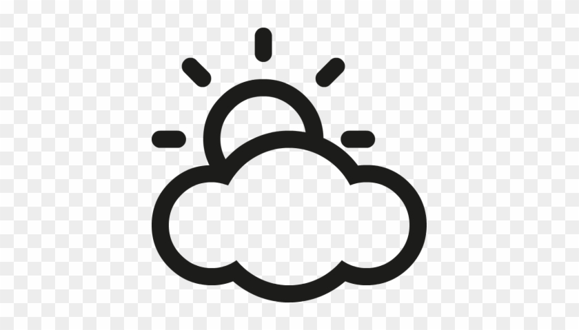 Partly Cloudy Clipart Black And White Clipartfest - Sunny Cloudy Weather Icon #100042