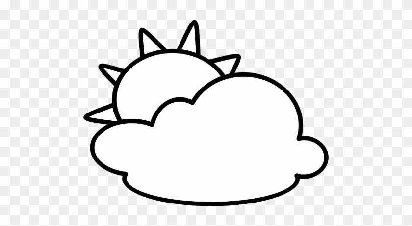 Clipart Prissy Inspiration Partly Cloudy Clipart Outline - Weather Clipart Black And White #100063