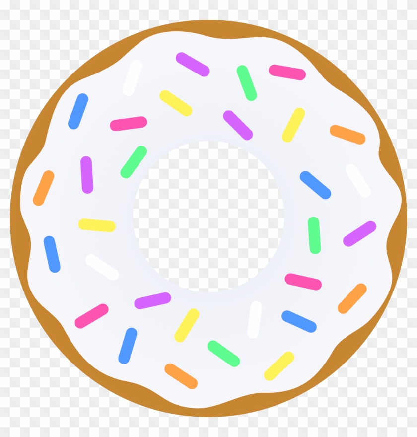 Vanilla Donut With Sprinkles - Donut Clipart #100656