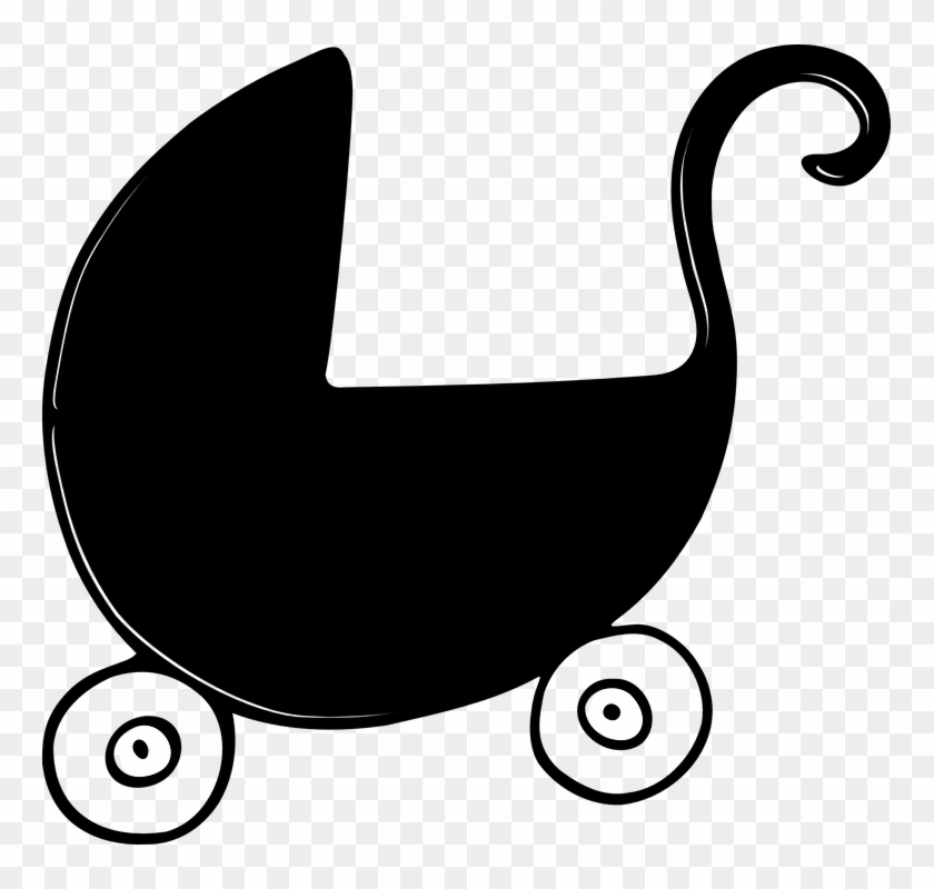 Children's Push Chair Perambulator Baby Buggy - Baby Bassinet Clip Art #100809