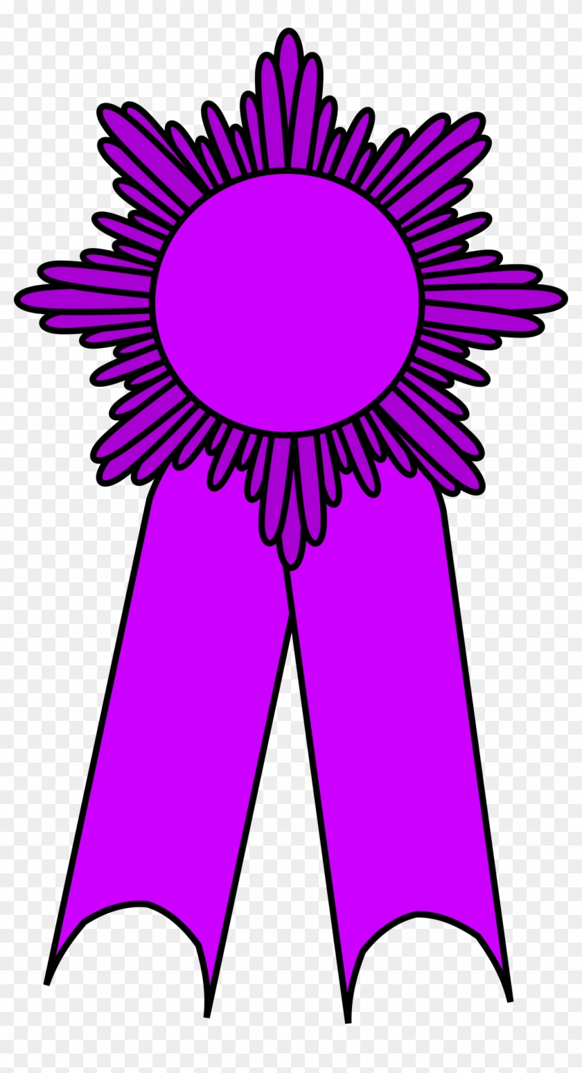 Prize Ribbon Purple - Medal Ribbon Clipart Award #100846