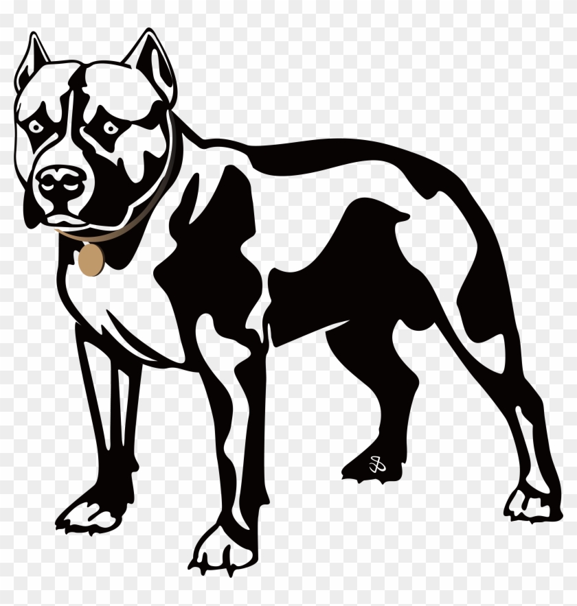 American Pit Bull Terrier Bulldog Boxer Clip Art - Dogs Black And White Clipart #101116