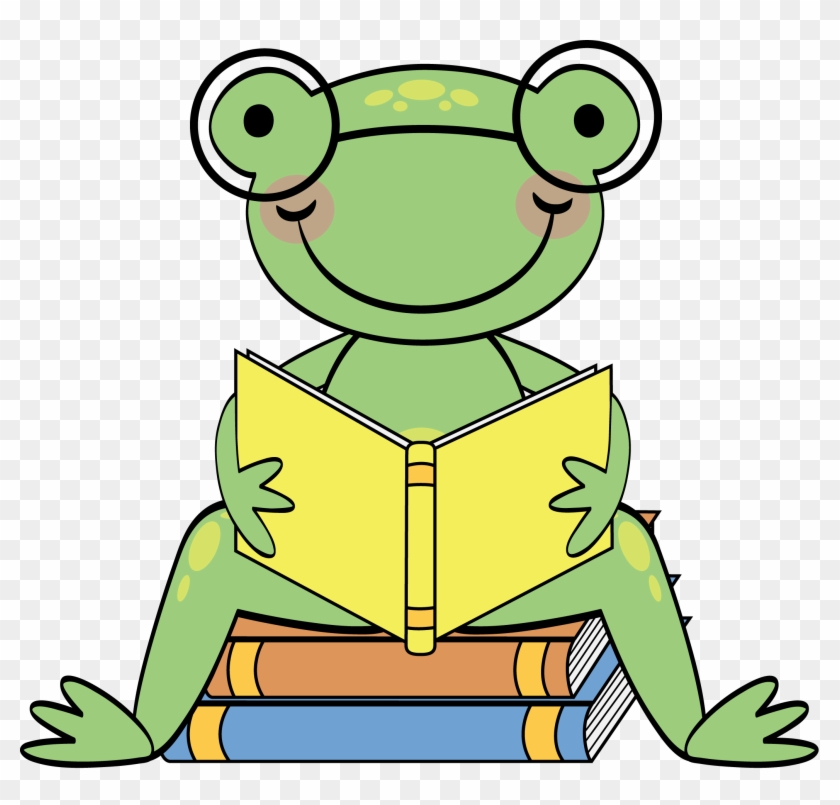 Best Reading Book Clip Art Frog Lily Pad - Frog Reading Clipart #101222