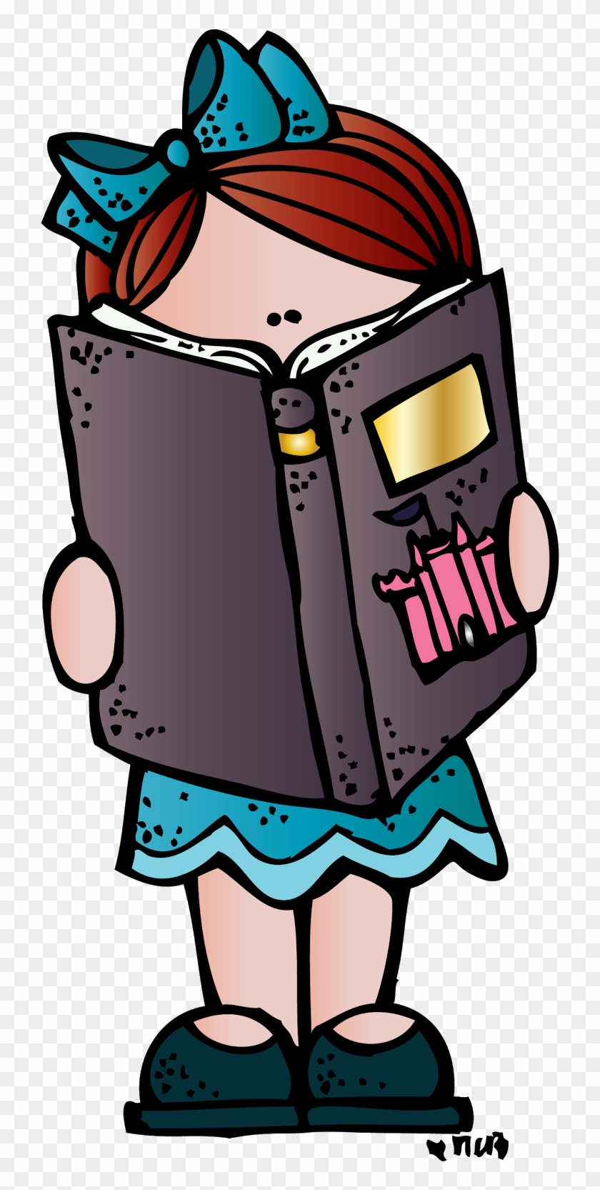 Melonheadz Girl Reading Clipart - Reading Melonheadz #101253