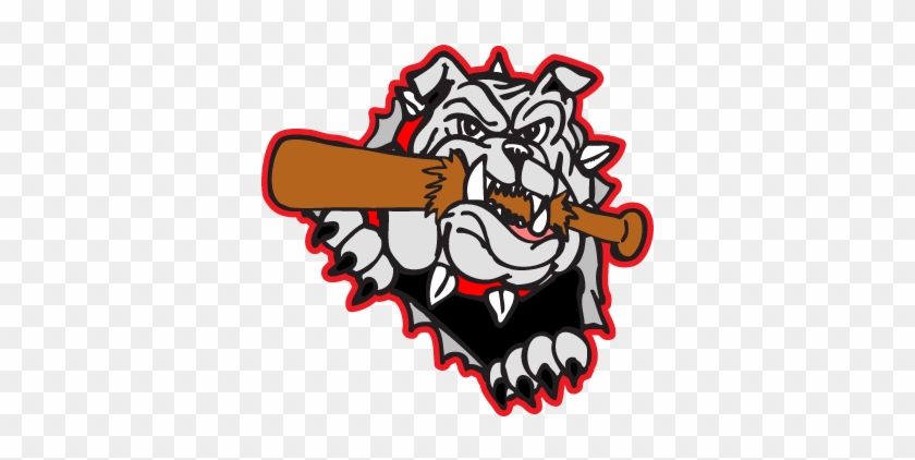 Bulldog Biting Bat Decal - Bulldog With Baseball Bat #101274