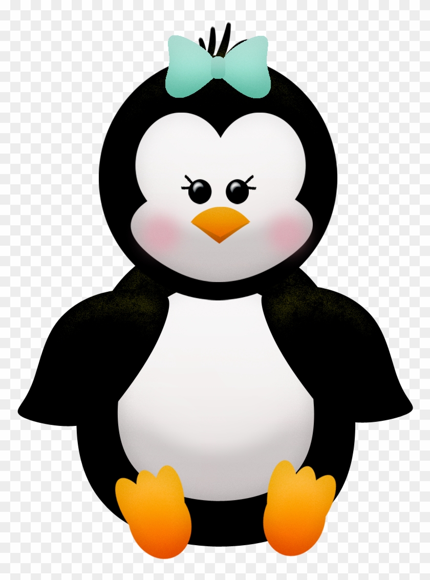 Penguins And Flowers Of The Winter Clip Art - Imagenes De Pinguinos Animados #101290