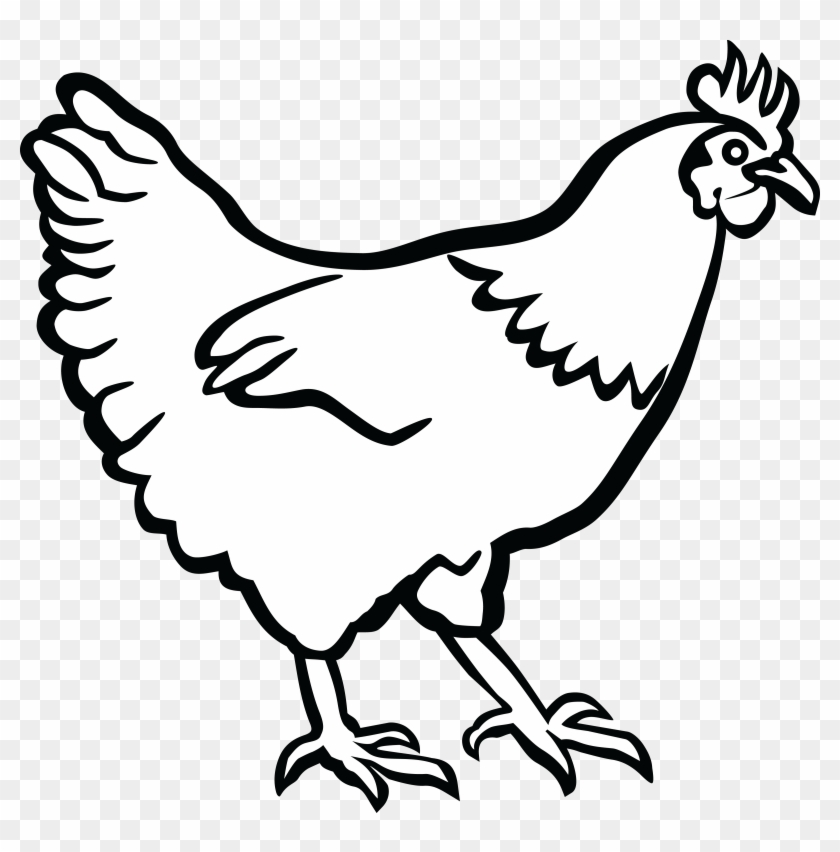 Free Clipart Of A Hen In Black And White - Chicken Black And White Clipart #101369