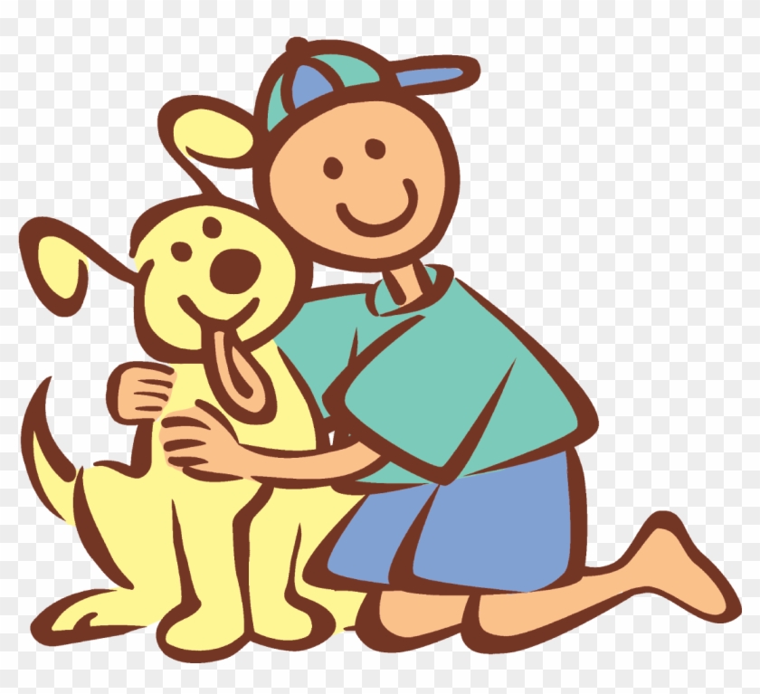 Animal Lover Clipart - Boy And His Dog #101391