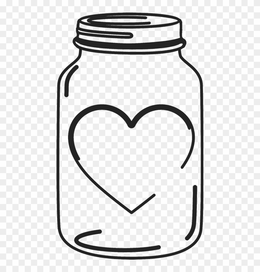 Mason Jar Rubber Stamp With Heart Mason Wedding - Clip Art Mason Jar #101705