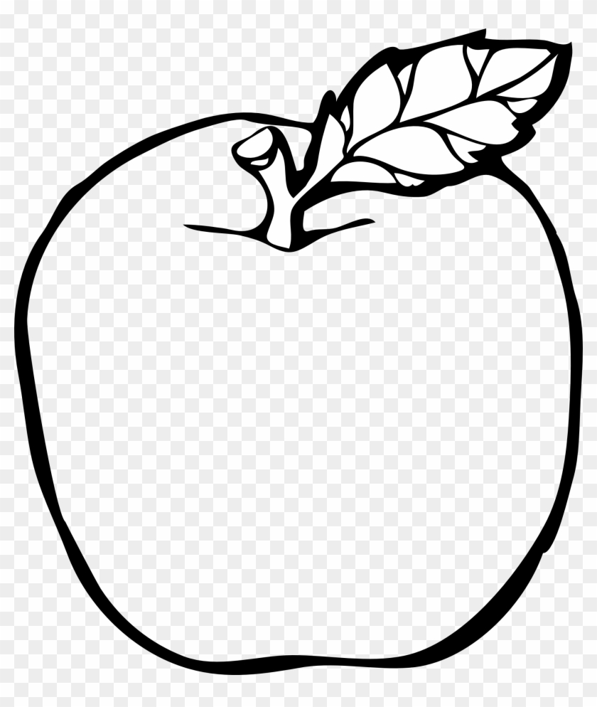 Apple Line Drawing - Apple Black And White #101713