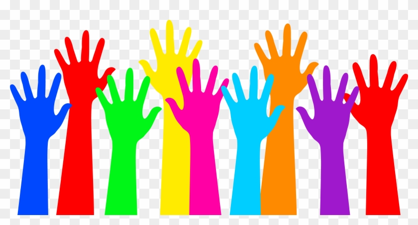 Rainbow Colored Raised Hands - Rainbow Colored Raised Hands #101871