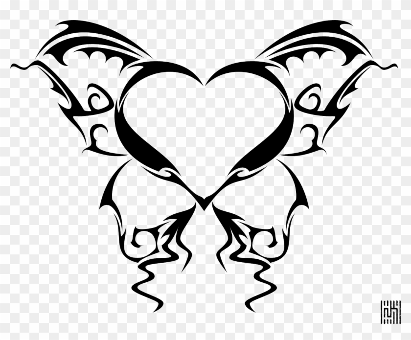 Heart - Butterfly Heart Tattoo #101910