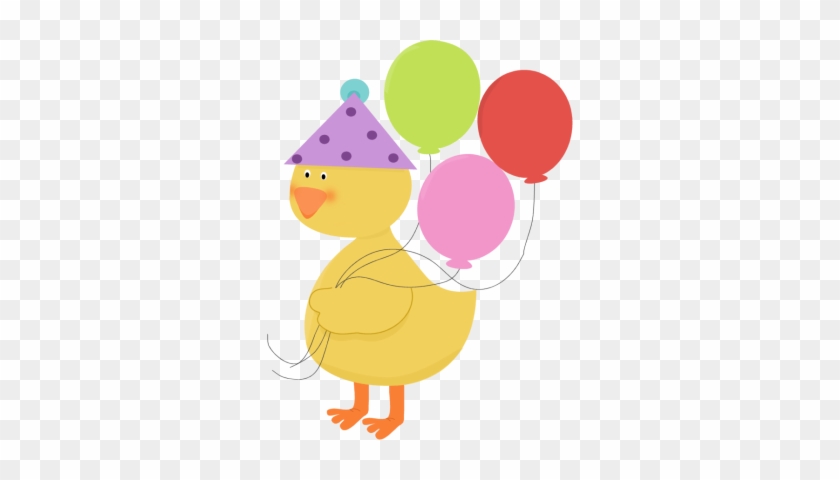 Cute - Duck - Clipart - Animal Holding Balloon Clipart #102441