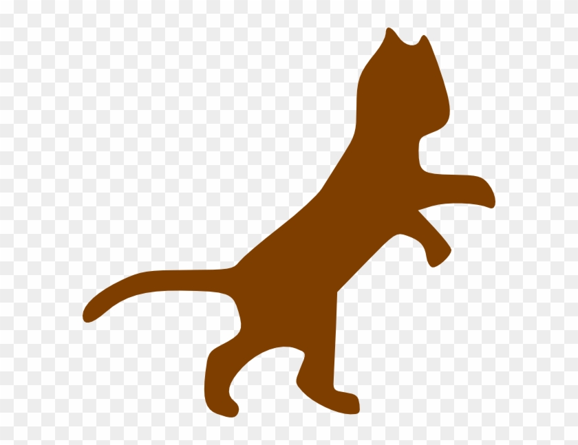 Brown Dancing Cat Svg Clip Arts 600 X 567 Px - Cat Clip Art #102832