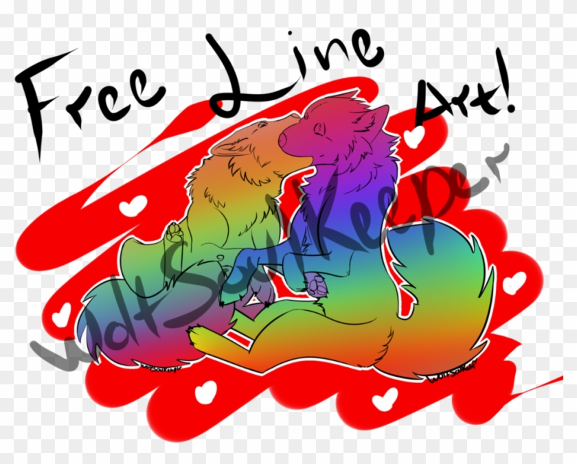 Free Wolf Love Line Art By Wolfsoulkeeper - Art #103264