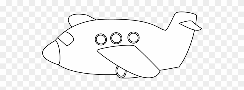 Black And White Airplane - Airplane Clipart Black And White Cute #544705