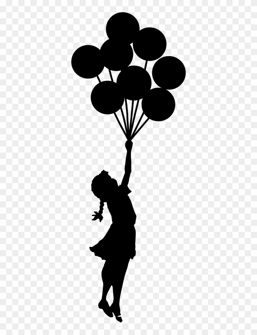 Vinilo Decorativo Banksy Niña Globos - Girl With Balloons Silhouette #544968