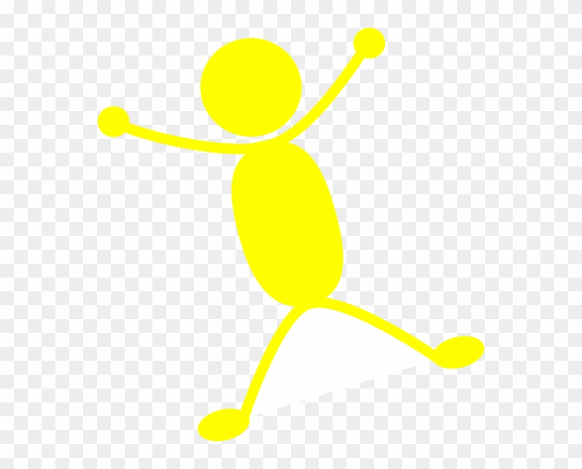 Solid Yellow Man Jumping Clip Art At Clker - Person #545263